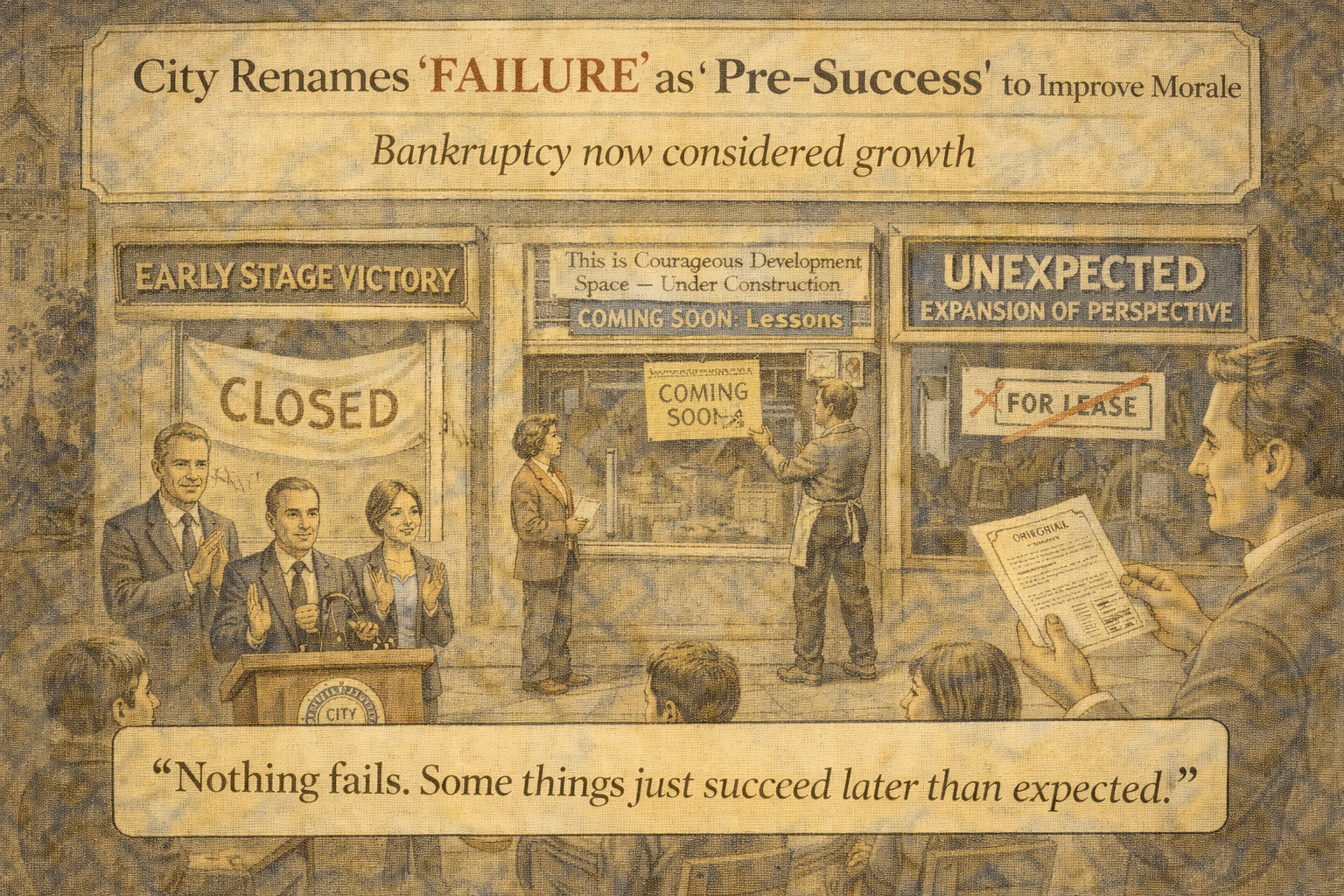 City Renames ‘Failure’ as ‘Pre-Success’ to Improve Morale