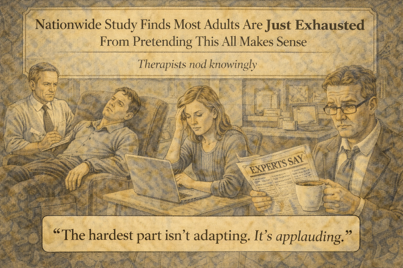 Nationwide Study Finds Most Adults Are Just Exhausted From Pretending This All Makes Sense