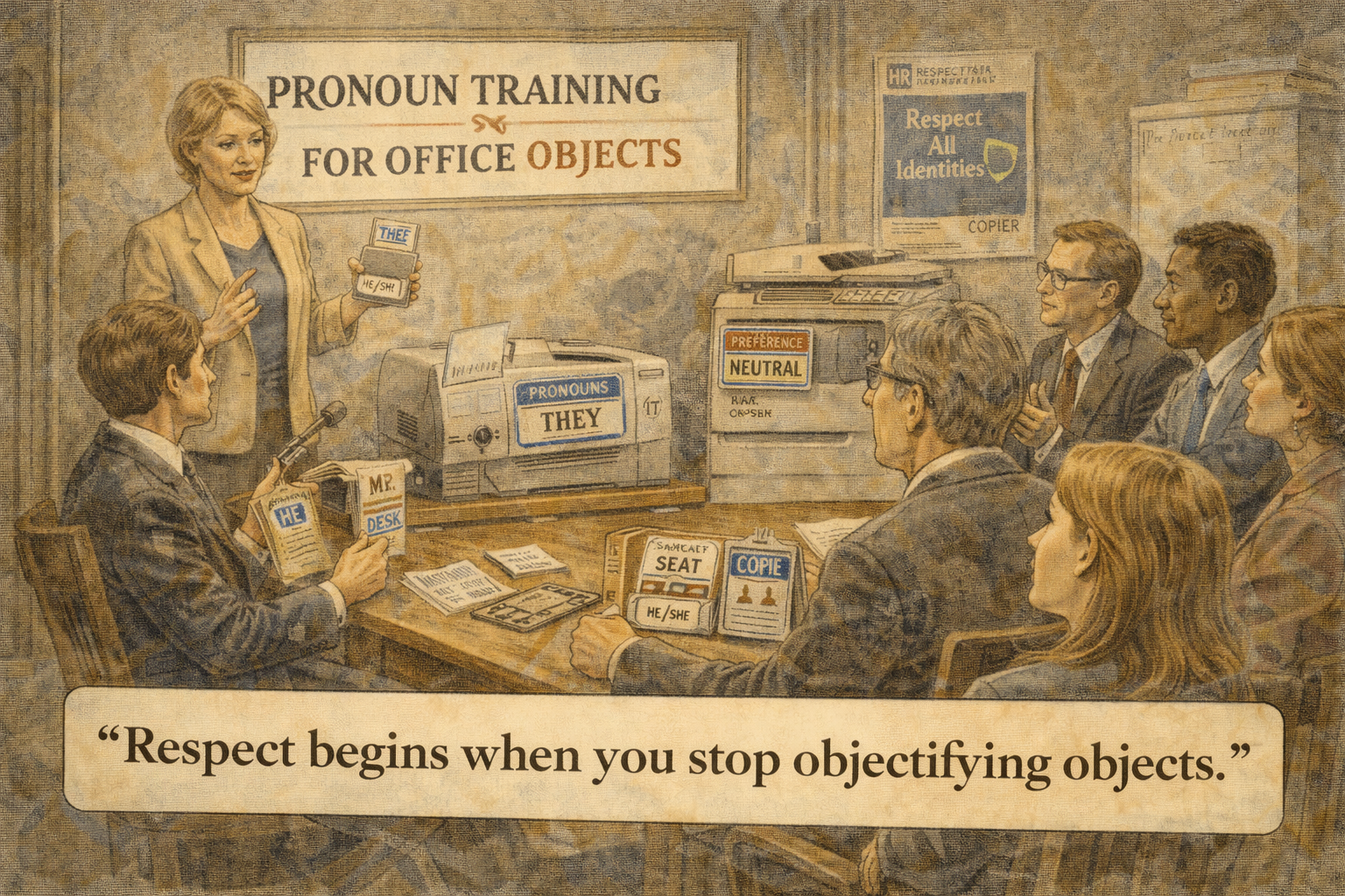 HR Department Introduces Pronoun Training for Inanimate Objects